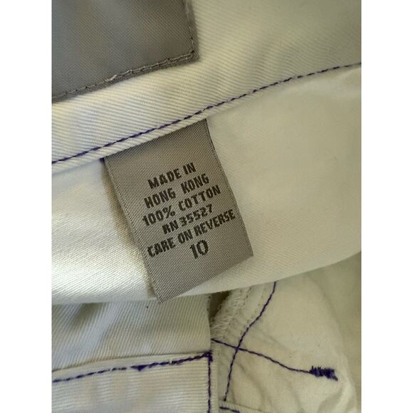 Marithe Francois Girbaud white with purple stitching shorts - Picture 3 of 5